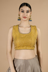 Mustard Brocade Saree Blouse3147 video